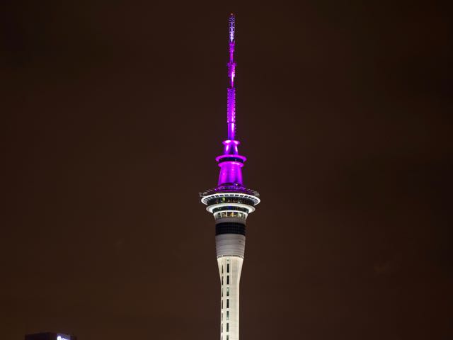 Sky Tower glows for International Women’s Day