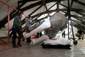 …while large exhibits leave Canterbury Museum