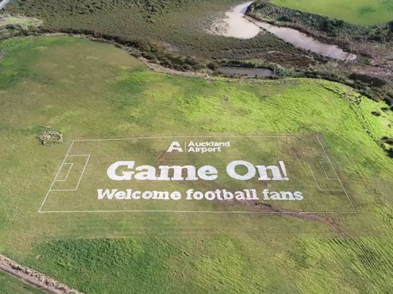 ‘Game On!’ greets football fans at Auckland Airport