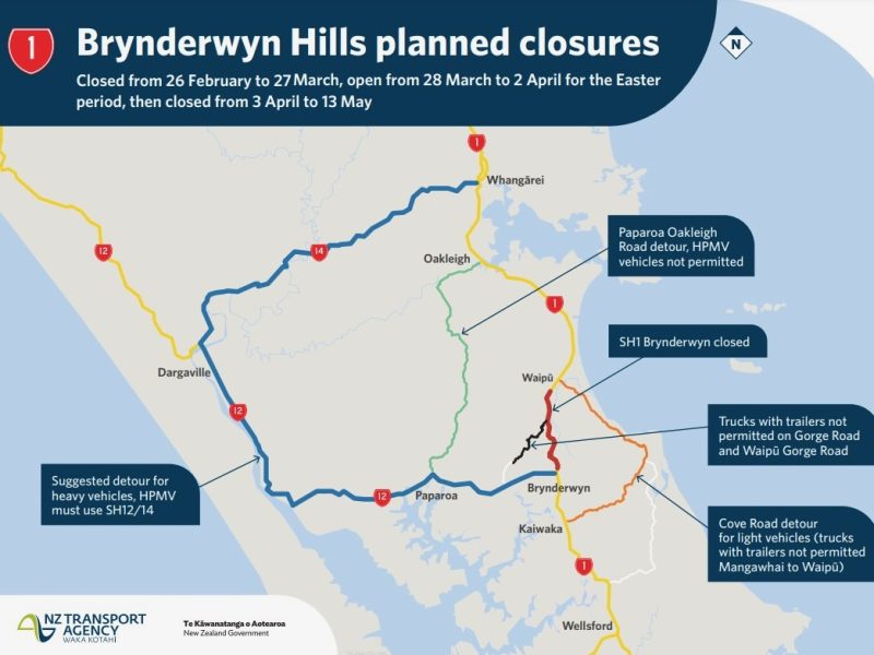 Detour work ahead of Northland SH1 closure