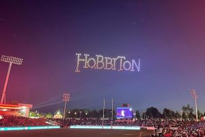Hobbiton lights up the sky in NZ first drone show